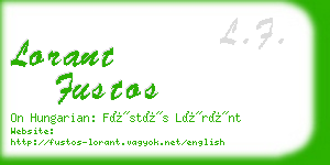 lorant fustos business card